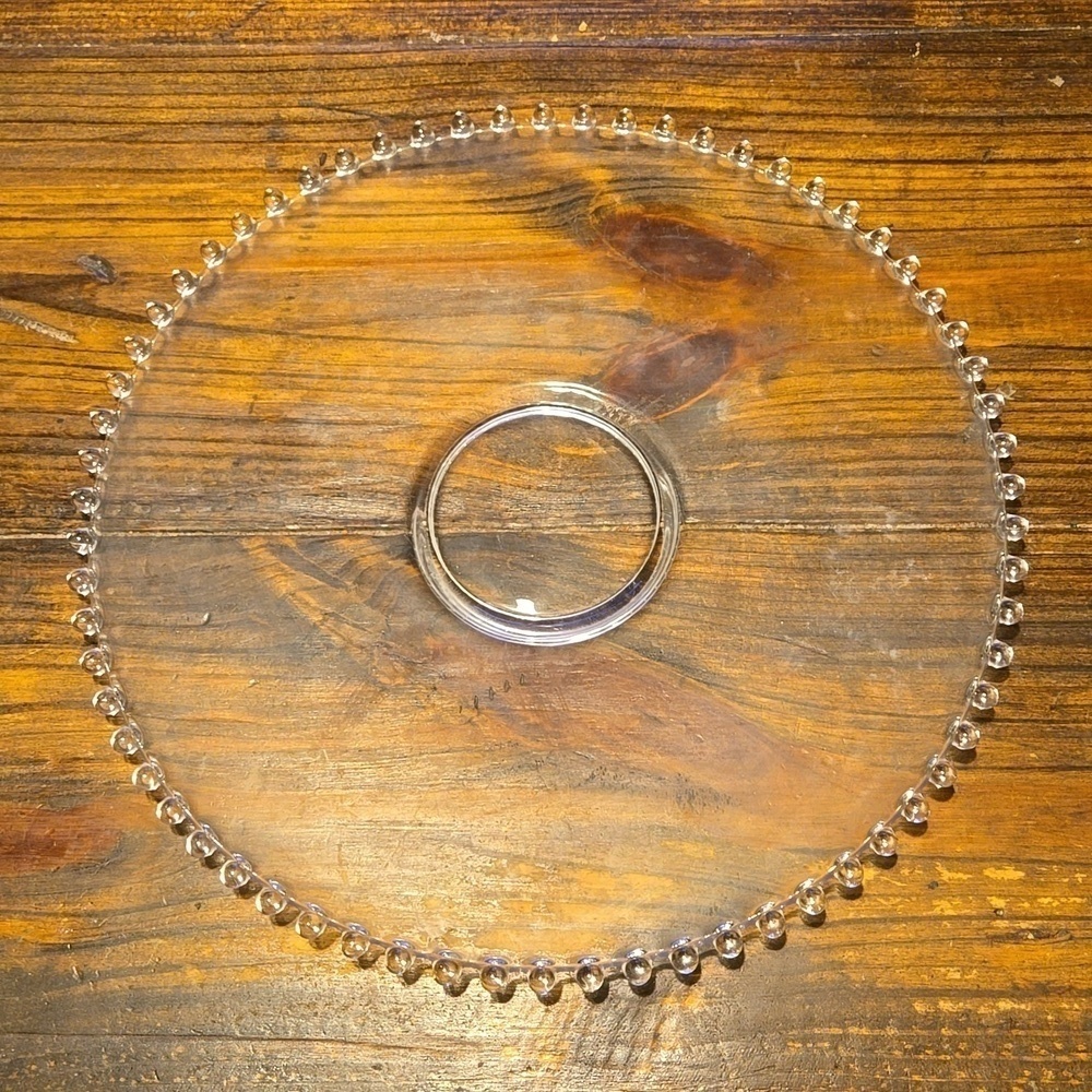 Candlewick Footed Glass Platter 14.5 inches wide